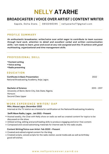 CV/Resume Creation